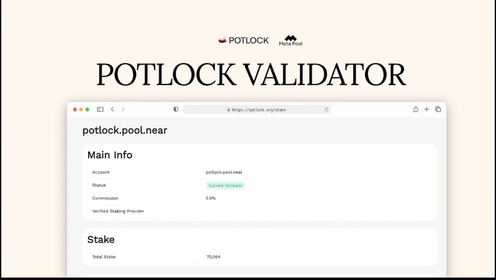 POTLOCK Validator & Meta Pool — example blog graphic